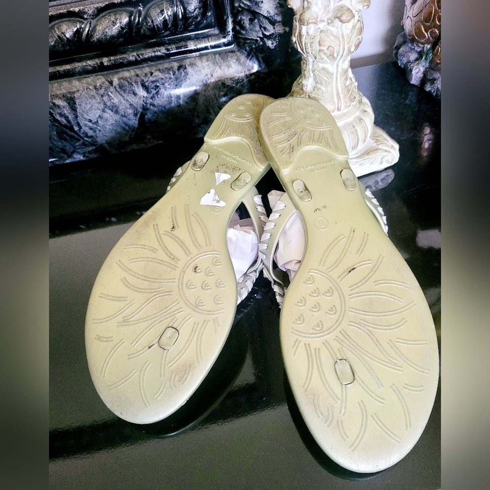 Jack Rogers Georgica Jelly Medallion Stud Gold Platinum Women's Sandals US 8 - Picture 13 of 16